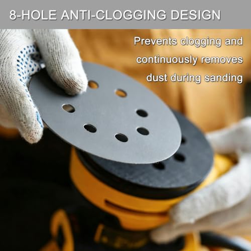 100Pcs 5 Inch Sanding Discs Hook & Loop 8-Hole Wet Dry Sandpaper 3000 Grit - style: 100Pcs 3000 Grit