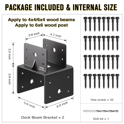 Post Anchor Connector Post Base Bracket for Supporting Wood Beams (2Pack, 6x6-4x6) - size: 6x6-4x6, style: 2Pack