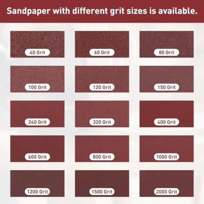20Pcs Triangle Sandpaper 3-1/8" 100Grit Red - size: 3 1/8inch, 100 Grit