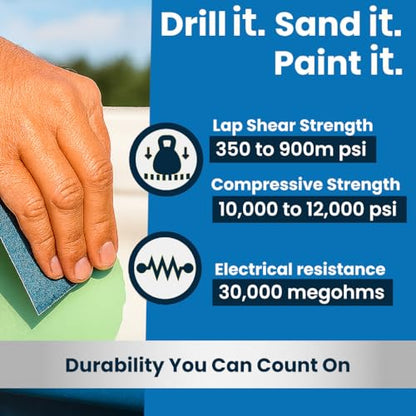 Brofix ePoxy Putty, Industrial-Strength, Heat & Pressure Resistant, Waterproof, Color-Matching, Fast-Setting, Drillable, Sandable & Paintable (Multi Purpose) - size: Multi Purpose