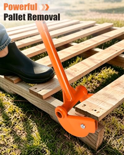 AugFir Non-Damaging Wooden Pallet Buster, Heavy Duty Deck Board Removal Tool with Articulating Pivot-action Head Design, for Deck, Pallet, Wood Board Removal Without Lower Back & Knee Pain (48 inches) - size: 48 inches