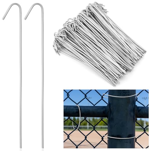 MorningRo 200 Pcs 8-1/4" Chain Link Fence Wire Ties 9 Gauge Heavy Duty Aluminum Ties Hook for Chain Link Fence, Posts, Rails, Dog Kennel Repair - size: 8-1/4"