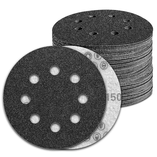 100 Pcs 5 inch Wet Dry Sanding Discs 150 Grit 8 Hole Hook and Loop - style: 100 Pcs-150 Grit
