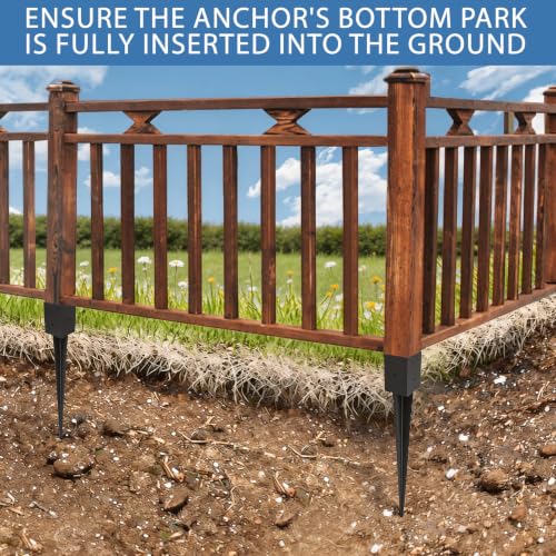 4 Pack 32" 4"x 4" Fence Post Anchor Ground Spike (Fit 3.6"x3.6") - size: 32 Inch