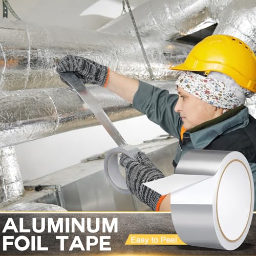 Galvanized Metal Pipe Strap & Aluminum Foil Tape Kit with 10" Aviation Tin Snips&gloves, 3/4” x 100ft 24-gauge Hanging Strap 2” x 65ft 3.9 Mil HVAC Foil Tape for DIY Ductwork Dryer Vent Pipe