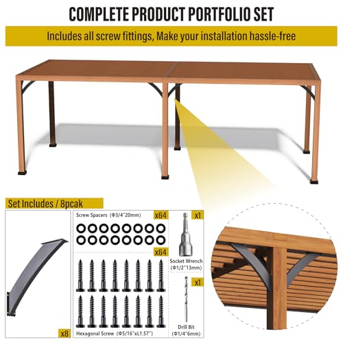 Heavy Duty 45 Degree Angle Support Bracket 2"×4" (Actual: 1.5"×3.2") Wood Beam Support Hardware Degree Post Bracket for Gazebos Pagola Porches 8Pcs - size: 2"×4"
