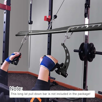 Adjustable Lat Pull down Bar, Cable Machine Attachments for Gym, Home Gym Fitness T-bar Row Pulldown Attachments, Lat Pull Down Machine Wide Grip Neutral Grip Handle - color: SP-B04