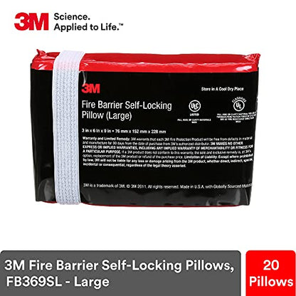3M Fire Barrier Self-Locking Pillows FB369SL, Large, 3 in x 6 in x 9 in - size: Large