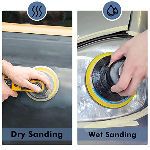 6 Inch 25 PCS Wet Dry Sanding Disc Hook Loop Sand Paper Sanding Pads - style: Grit 3000-10000 with foam sanding pad