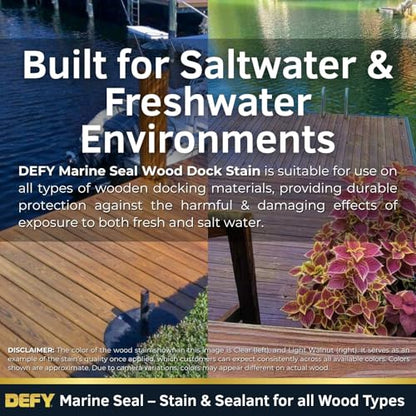 DEFY Marine Sealer - Semi-Transparent Waterproof Exterior Wood Stain, Marine Grade, Cedar Tone - 1 Gallon - color: Cedar Tone, size: 1 Gallon