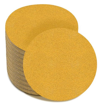 6-Inch No-Hole Hook and Loop Gold Sanding Discs 80-Grit, 100 Pack - size: 80 Grit