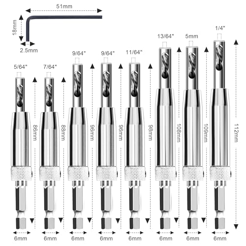 17pcs(5/64-1/4") VIX Bits Self Centering Drill Bit Set