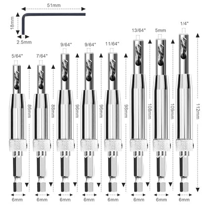17pcs(5/64-1/4") VIX Bits Self Centering Drill Bit Set