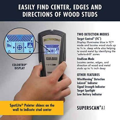 Zircon SuperScan A1 Advanced Stud Finder with Target Control and StudScan Mode - style: A1