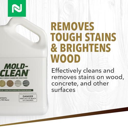 Nisus MOLD-CLEAN Wood Cleaner and Surface Conditioner, 1 Gallon