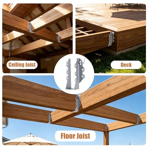 2x6 Joist Hangers Galvanized 20 Pcs,16 Gauge Face Mount Joist Hanger - size: 2" x 6"