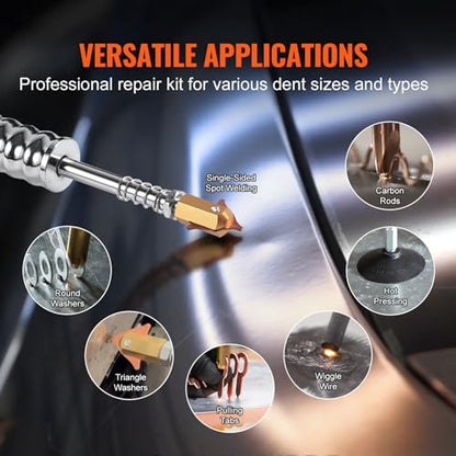 VEVOR Stud Welder Dent Repair Kit, 1.8KW Spot Welder Dent Puller with Auto/Manual Welding & 7 Versatile Modes, 110V Auto Body Spot Welding Dent Puller Machine for Car, Truck Dent Repair - style: Auto/Manual Welding