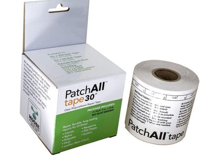 PatchAll Kit Clear Adhesive Vinyl Repair Tape, 3" x 30' Roll - size: 3-inch x 30-foot Roll