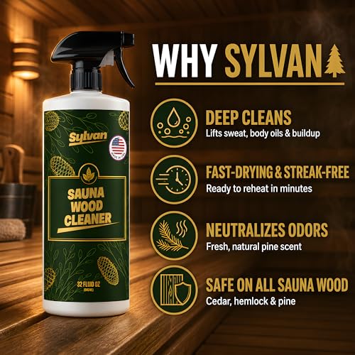 Sauna Wood Cleaner 32 oz | US Made | Sauna Spray | Hemlock, Pine, Cedar
