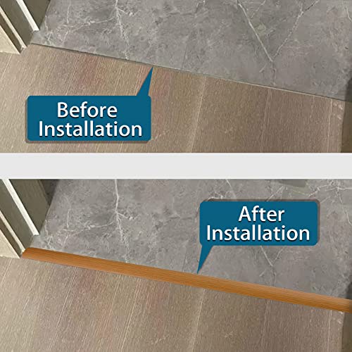 LSGCQ Vinyl Floor Transition Strip Self Adhesive 2" Wide, Wood Grain - color: Brown Wood Grain, size: 5cm, 3.28FT
