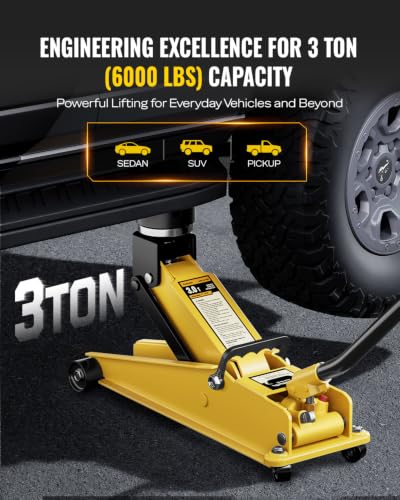 AUTOWN Heavy Duty 3 Ton Floor Jack, Hydraulic Car Jack with Quick Lift Pump