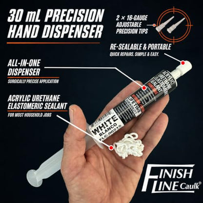 30mL Pre-Filled Precision Caulk Applicator White, 1-Pack - color: White