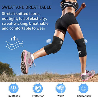 Volleyball Knee Pad for Men,Thicken Anti-Collision Protection Knee Pads - size: Large