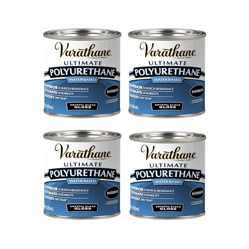 Varathane Water-Based Ultimate Gloss Polyurethane - color: Gloss, size: Half Pint (Pack of 4)