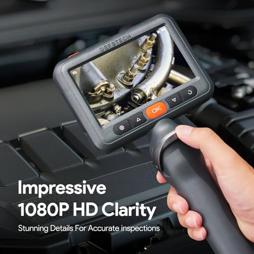 DEPSTECH 5" IPS Screen Articulating Borescope, Endoscope Camera with Light
