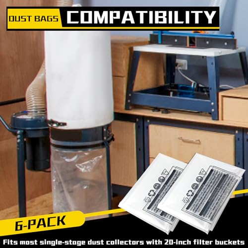 70002 Clear Plastic Dust Collection Bags, 20-Inch x 43-Inch, 6 PCS - style: 6 PCS