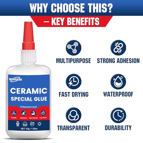 30g Ceramic Glue for Pottery, Waterproof & High-Strength Instant Adhesive - size: Ceramic Glue
