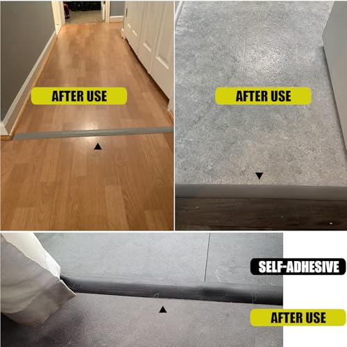 Flexible PVC T-Molding Transition Strips,Self-Adhesive Floor Divider Strip - color: Black, size: 9.8 ft