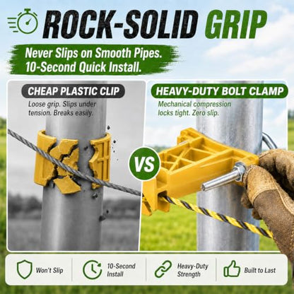 Tondiamo 48 Pcs Tube Post Insulator, Electric Chain Link Fence T Post Extender Insulators for Square Round Pipe Tubing Wire Vinyl Picket Fence (Yellow) - style: Yellow