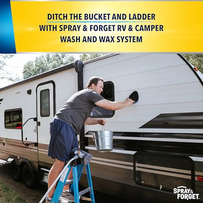 Spray & Forget RV & Camper Wash and Wax Combo, Includes RV & Camper Wash (1 Quart) and Wax (1 Quart) with Convenient, Ready-to-Use Hose End Adapters - style: Wash & Wax Combo