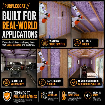 Vega Bond SF001 Purplecoat Closed Cell Foam Spray 29 oz (12 Pack)