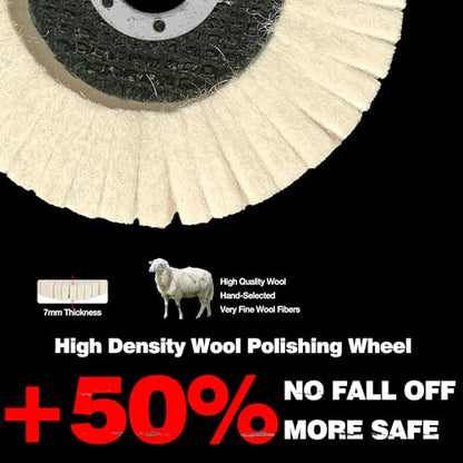 4.5" x 7/8" Vertical Wool Polishing Disc for Angle Grinder, 5 Pack - style: 5pack-Vertical Wool Polishing Disc