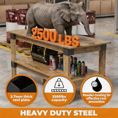 Rust-Resistant Workbench Bracket Kit, 8 Pcs Heavy Duty Steel 3-Way Corner Braces with 64 Screws for 2x4 Wood, DIY Workbench, Garage Shelving, Firewood Rack, Kitchen Storage Rack