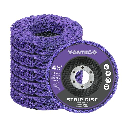 Vantego 5-Pack 4-1/2" x 7/8" Paint Stripper Discs for Angle Grinder - Rust Removal, Metal Grinding, Quick Stripping Wheel Replacement - style: 4-1/2 in - 5 pk