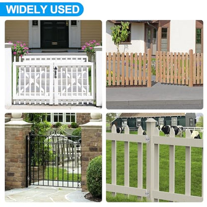 4 Pack Wall Mount Gate Hinges, Heavy Duty Wall Plate Hinges, Outdoor Chain Link Fence Gate Hinges Fence Post Link Gate Hinge, with 5/8 Hinge Pin (Screws Not Included)