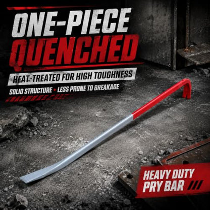 24 Inch 60 cm Heavy Duty Pry Bar Nail Puller Gray Red - size: 24 Inch / 60 cm