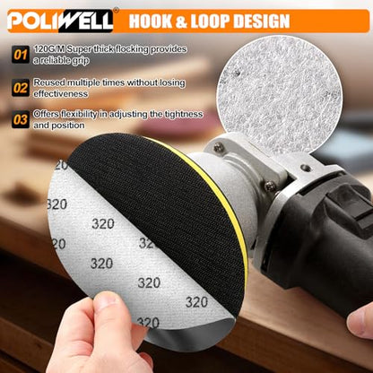 POLIWELL 20 Pack 6 Inch 150mm Silicon Carbide Sanding Discs - style: 320 Grit
