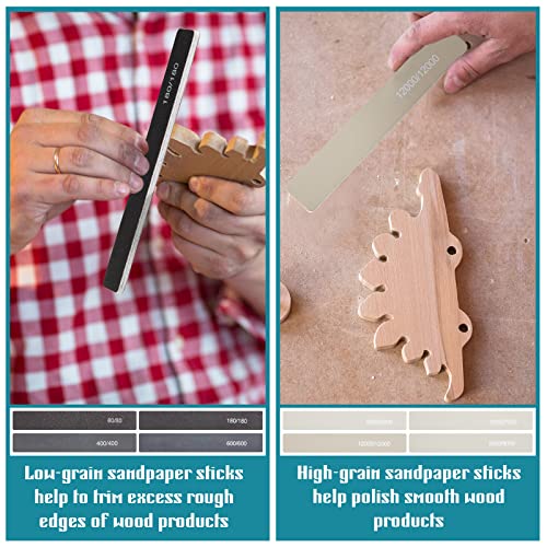 Honoson 20 Pcs Sanding Sticks Model, Low and High Grits, Classic Style - style: Classic Style