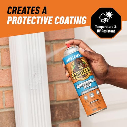 Gorilla Waterproofing Spray, Clear, 14 oz, 2-Pack, Flexible Sealant - color: Clear, size: 2 - Pack