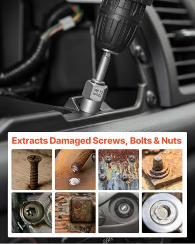 VEVOR 63-Piece Bolt Extractor Kit & Screw Extractor Set, Lug Nut Removal Tool with Left Hand Drill Bit Set, Nut Splitters, Taps & Tap Wrench, Ratchet, Adapters for Removing Rounded, Broken, Stripped - size: 63 PCS