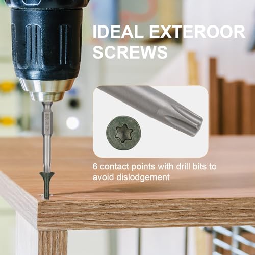 Wood Screws #8 x 2’’, T25 Star Torx Drive Flat Head Deck Screws, Green, 127Pcs (1lb) - color: Green, size: 8X2’’