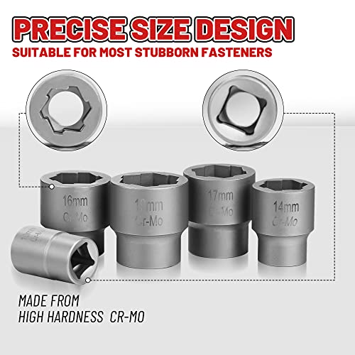 20-Pcs Bolt Nuts Extractor Set 3/8'' Drive Easy Out - size: 20Pcs
