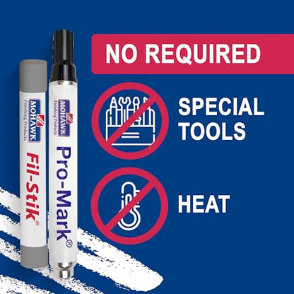 Mohawk Wood Repair Bundle: Fil-Stik Putty Stick (1 count) and Pro-Mark Capillary Marker (1 count), Grey Wolf KMC