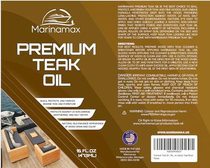 Premium Teak Oil 16 oz, Wood Oil, Sealer & Protector
