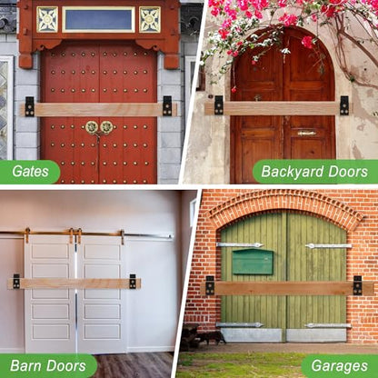 Catcan 2x4 Door Barricade Brackets, 4 Pack Heavy Duty Security Bar for Wood