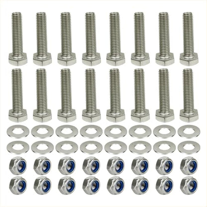 3/8"-16 x 1-1/2" Caster Mounting Hardware Kit, 16 Complete Sets, Heavy Duty Hex Bolts with Nylon Lock Nuts & Flat Washers, Fits One Complete Set of 4 Plate Casters, Galvanized Steel（1 Set） - color: Mounting Bolt Kit, size: 3/8" x 1-1/2"